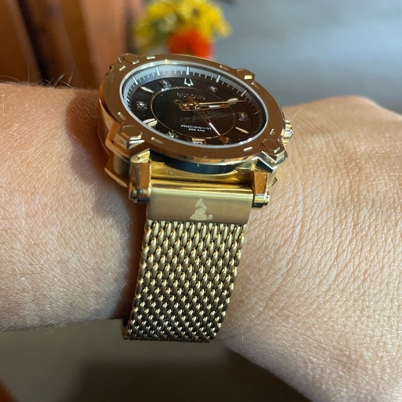 EUC Gold Bulova Precisionist Special Grammy Edition Diamond Dial Quartz - Picture 2 of 7